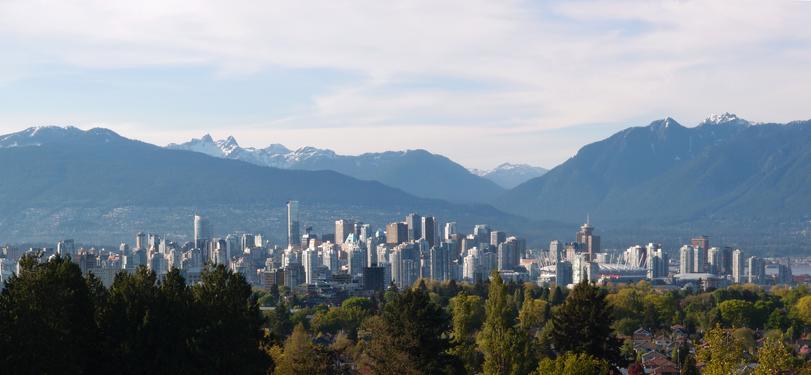 panoramic view of downtown Vancouver from Queen Elizabeth Park at British Columbia in Canada