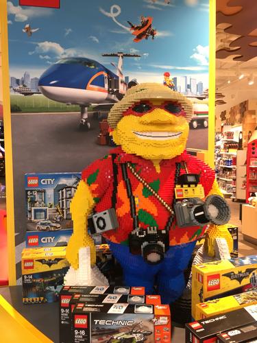 Lego construct at an airport terminal store in Vienna, Austria