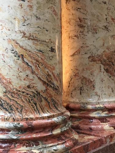 marble columns inside St Charles' Church at Vienna, Austria