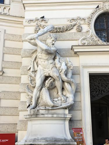 statue at St Michael's Square in Vienna, Austria