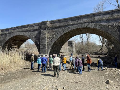 historic aqueduct over the Schoharie Creek in April near Amsterdam NY