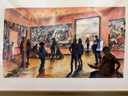 Looking at Benton by Kevin Kuhne at the Arkell Museum at Canajoharie, NY