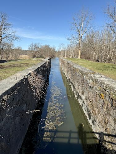 historic canal in April on the Erie Canal tour at Amsterdam NY