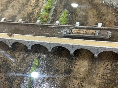 aqueduct model in April on the Erie Canal tour at Amsterdam NY