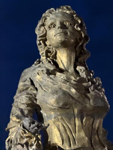 statue in April on the Erie Canal tour at Amsterdam NY