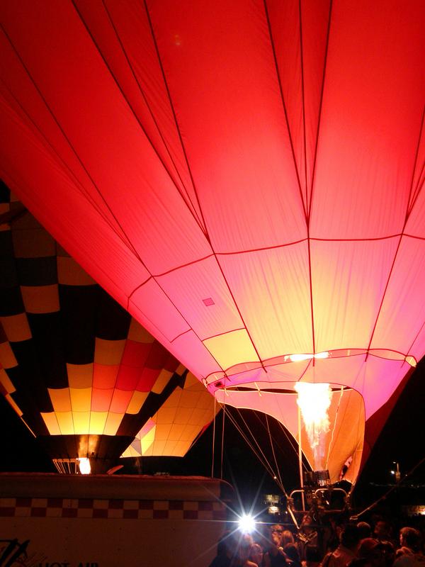 the Victoria's Secret hot-air balloon prepares to launch at the Albuquerque Balloon Festival in New Mexico