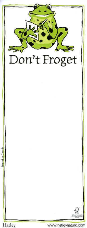 Don't Froget refrigerator list