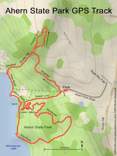 GPS track at Ahern State Park in New Hampshire