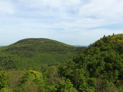 view from Farwell Mountain looking back toward Albany Mountain (left) and Peter Mountain (right) in western Maine