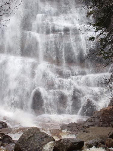 a view of Arethusa Falls in New Hampshire