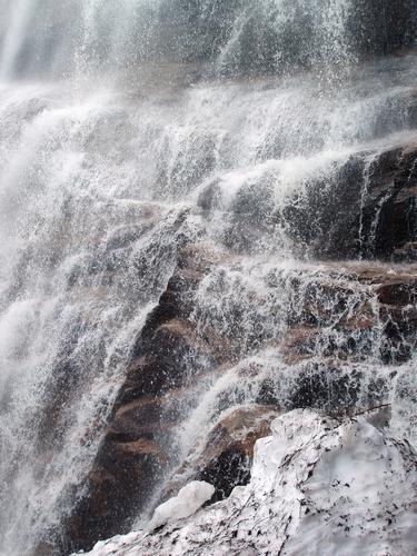 spashing water at Arethusa Falls in New Hampshire