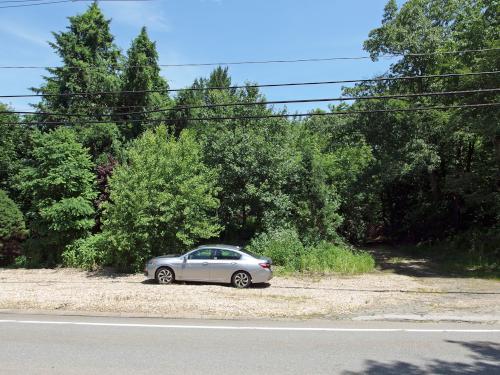 roadside parking in June at Asnebumskit Ridge near Paxton MA