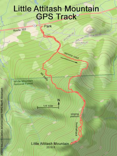 GPS track at Little Attitash Mountain in New Hampshire