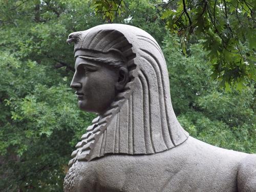 Sphynx memorial at Mount Auburn Cemetery in Massachusetts