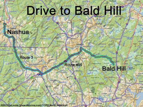 Bald Hill drive route