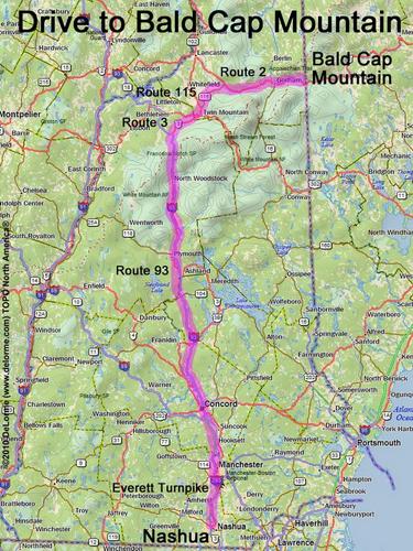 Bald Cap Mountain drive route