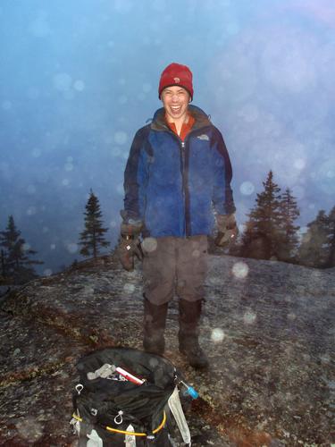 hiker on Bartlett Mountain in New Hampshire