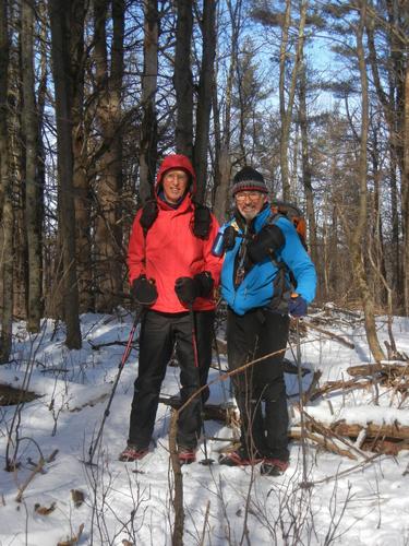 Fred and Dick in the woods on the way to Bassett Hill in southwestern New Hampshire