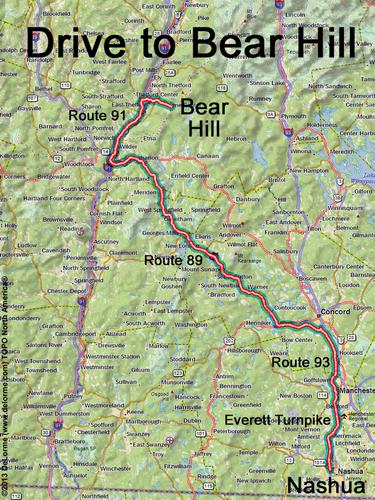 Bear Hill drive route