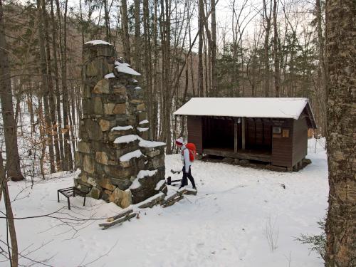 Trapper John Shelter in January at Bear Hill in southwestern New Hampshire