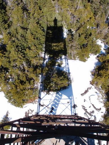 looking down from the lookout tower atop Belvidere Mountain in Vermont