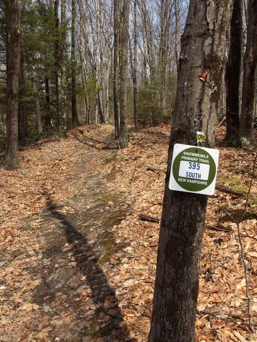 New Hampshire Snowmobile Trail 395 at Bible Hill in southwestern New Hampshire