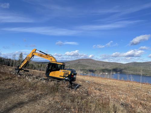 shrub-clearing machine in November at Birch Ridge in eastern New Hampshire