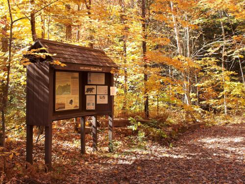 trail entrance kiosk at Black Hill near Stinson Lake in New Hampshire