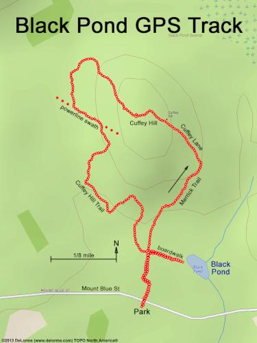 gps track in December at Black Pond Nature Preserve in eastern Massachusetts