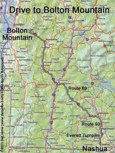 Bolton Mountain drive route
