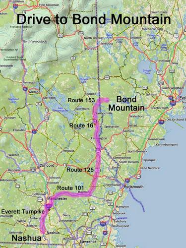 Bond Mountain drive route