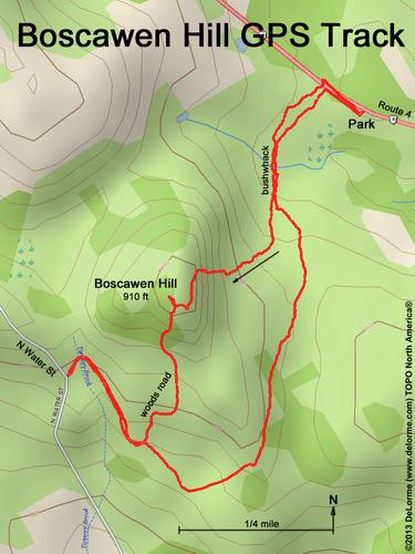 GPS track at Boscawen Hill in southern New Hampshire