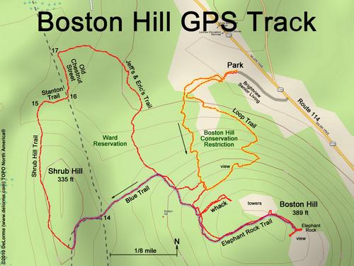 GPS track at Boston Hill at North Andover in northeastern Massachusetts)