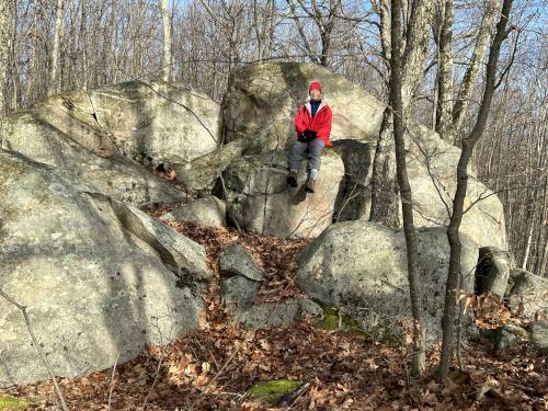 boulder in December at The Boulders in western MA