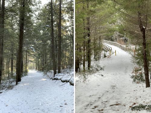 trails in December at Bow Woods near Bow in southern New Hampshire