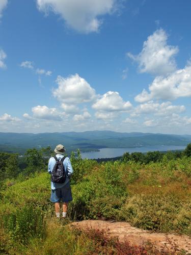 view west over Newfound Lake toward Mount Cardigan from Bristol Peak in New Hampshire