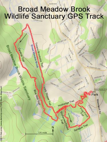 Broad Meadow Brook Wildlife Sanctuary gps track