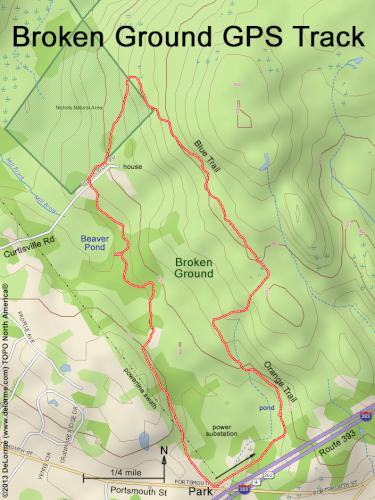 GPS track at Broken Ground near Concord in southern New Hampshire