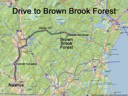 Brown Brook Forest drive route