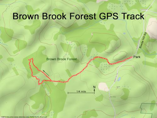GPS track in April at Brown Brook Forest in southeast NH