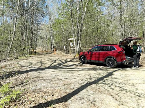 parking in April at Brown Brook Forest in southeast NH