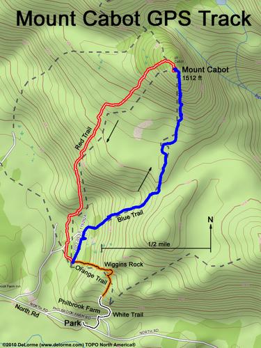 GPS track to Mount Cabot in Shelburne NH