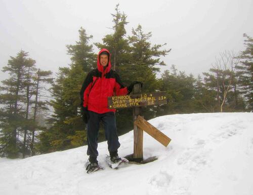 foggy winter view on Orange Mountain in New Hampshire