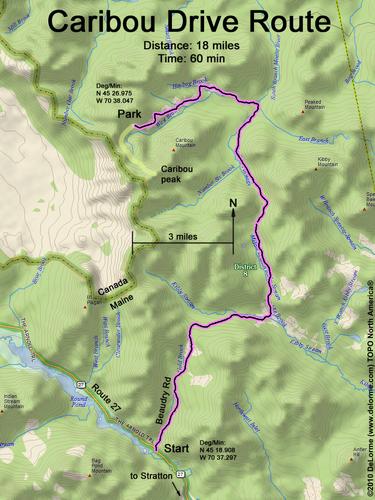 Caribou Mountain drive route