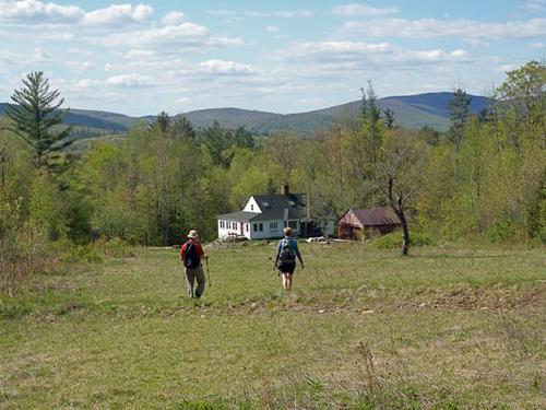 hikers headed out from the trail to Carr Mountain in New Hampshire