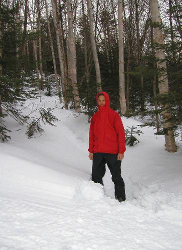 winter trail to Mount Carr in New Hampshire