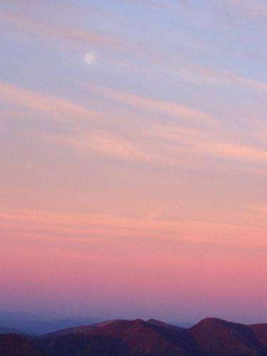 moonset on Mount Carrigain in New Hampshire