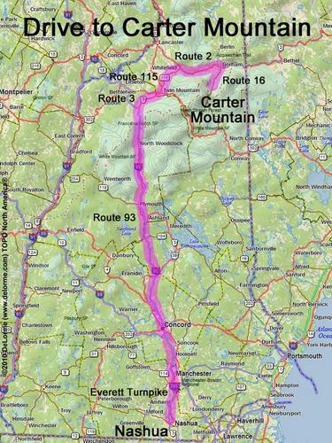 Carter Mountain drive route