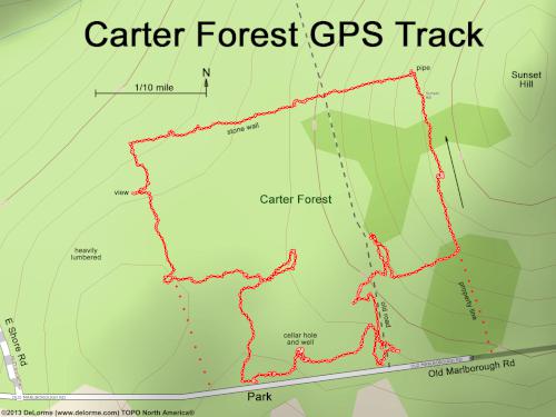 GPS track at Carter Forest near Dublin in southern NH