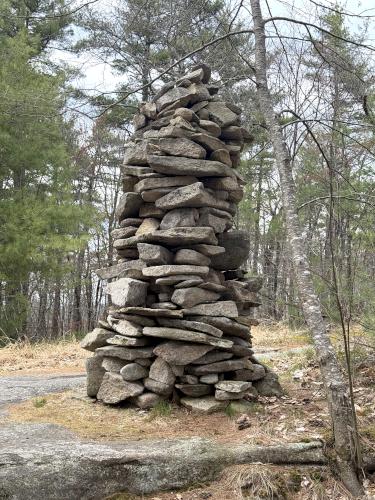 cairn in April at Cascade Trail in southern NH